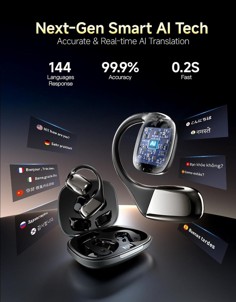 JoyHood AI Translation Earbuds Real Time Interpretation– 144 Language Translator Device No Subscription, Pocket-Sized Wireless Bluetooth Translator Headphones for International Conferences, Trade Show& Travel - Image 2